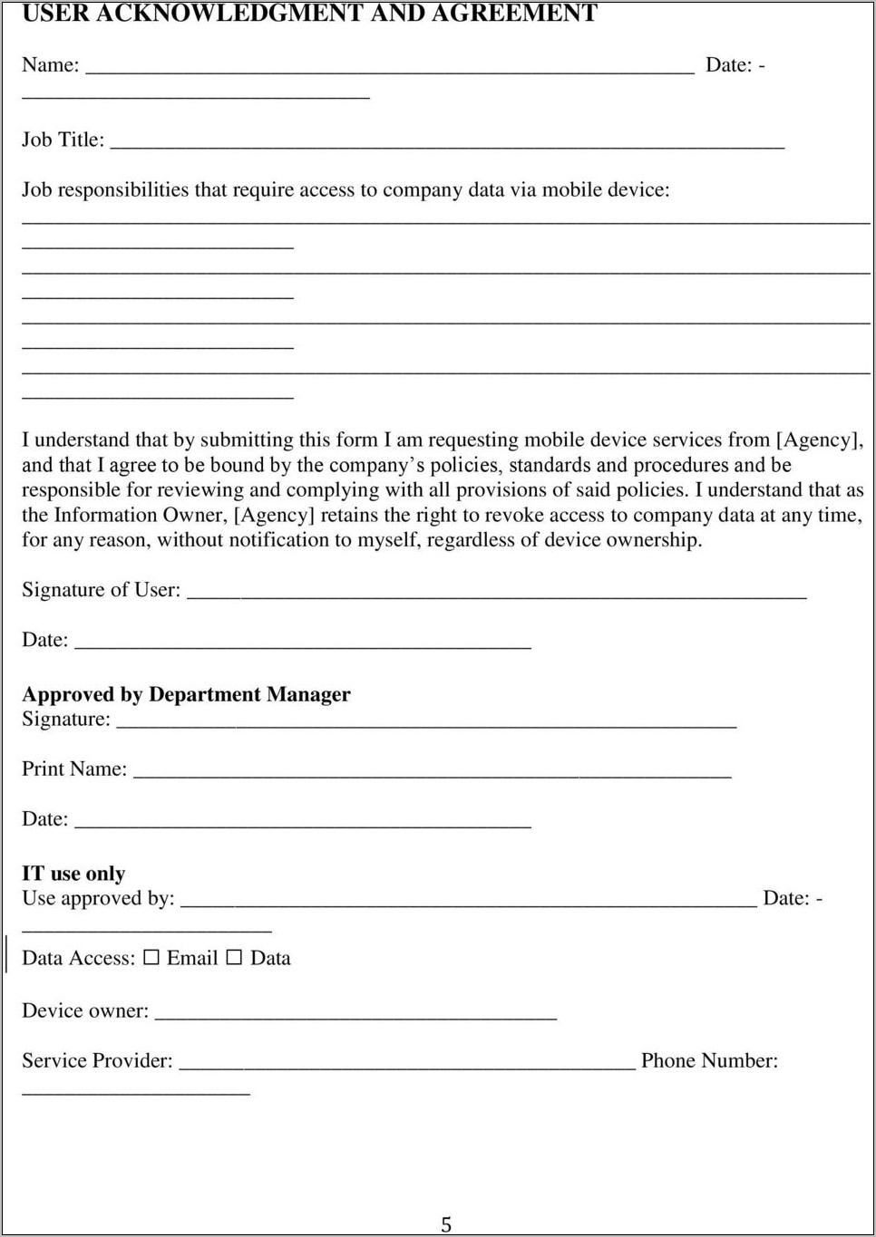 Zenprise Byod Policy Template