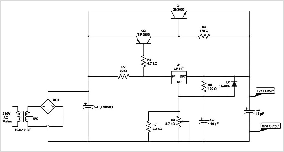 0 24v Variable Power Supply Circuit Diagram
