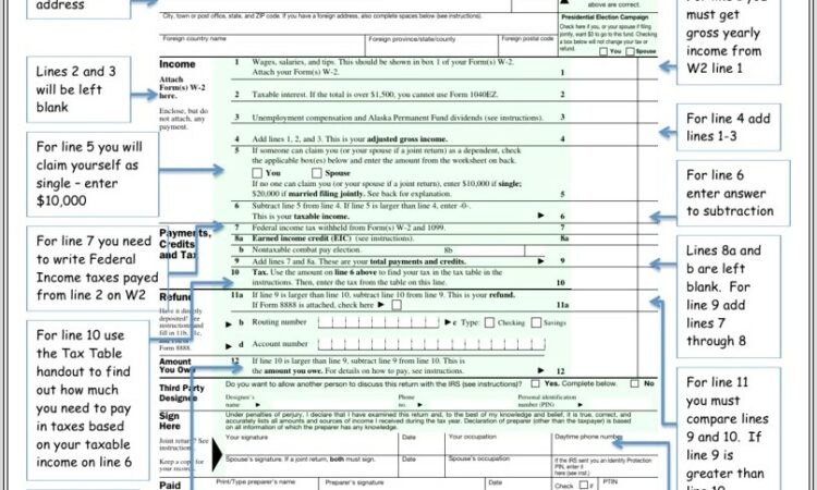 1040ez Dependent Worksheet Instructions