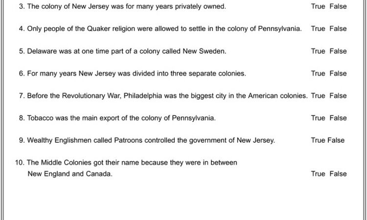 13 Colonies Timeline Worksheet