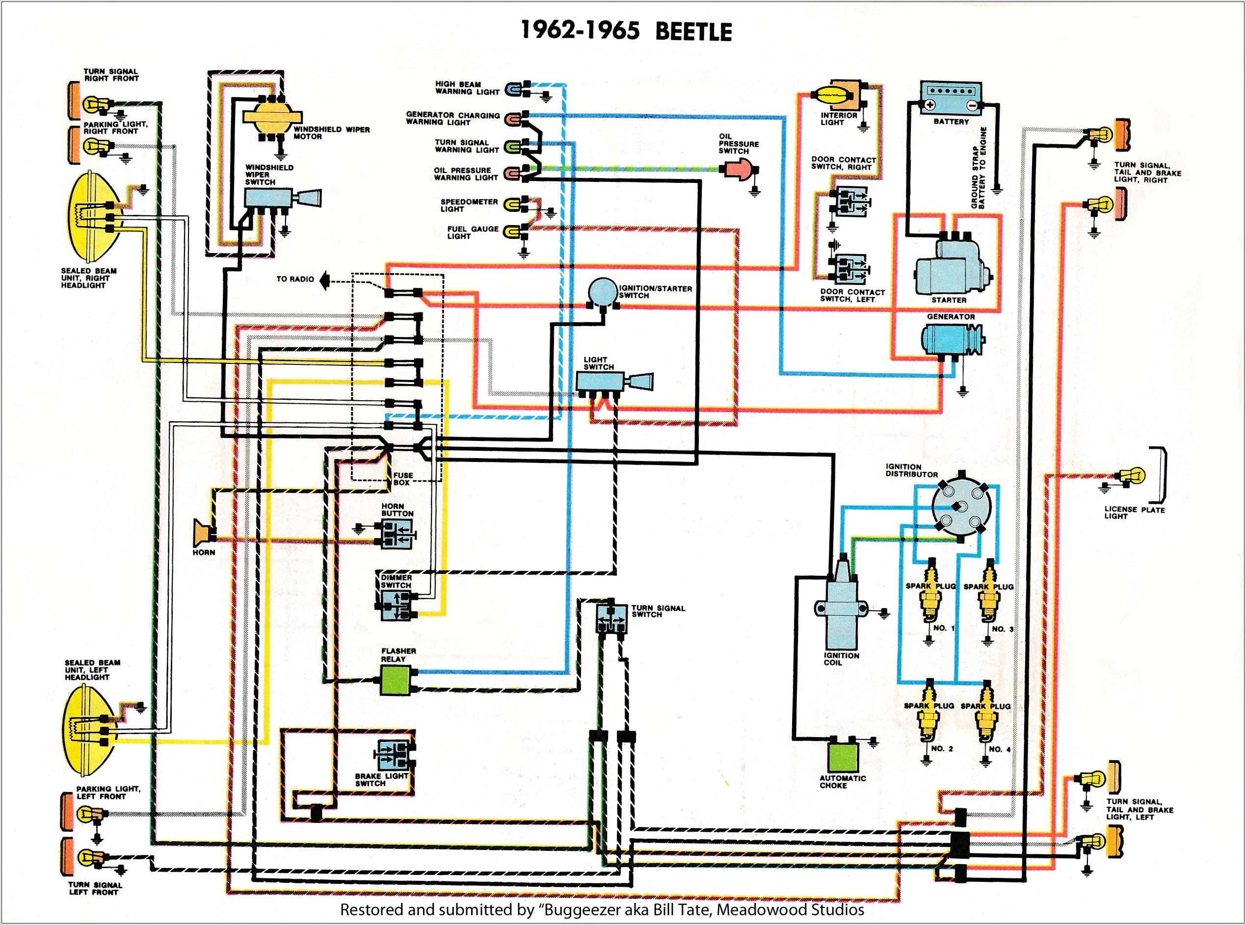 1973 Vw Beetle Headlight Switch Wiring Diagram