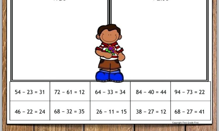 1st Grade Subtraction Worksheets Without Regrouping