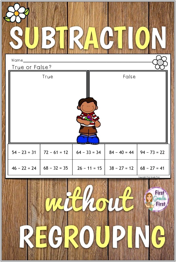 1st Grade Subtraction Worksheets Without Regrouping