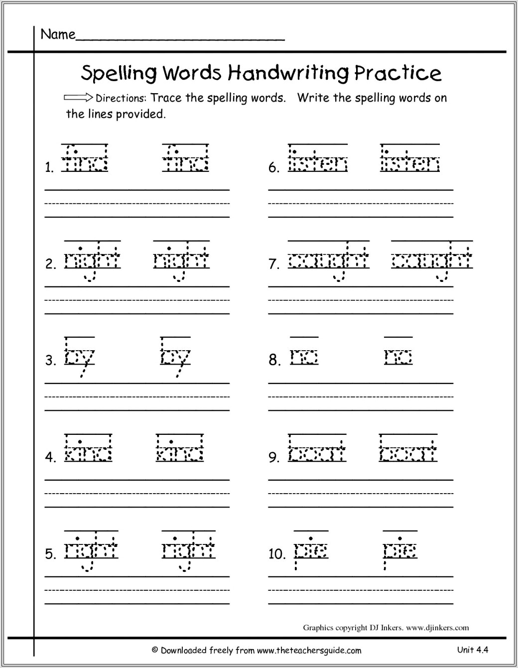 1st Grade Worksheet Free