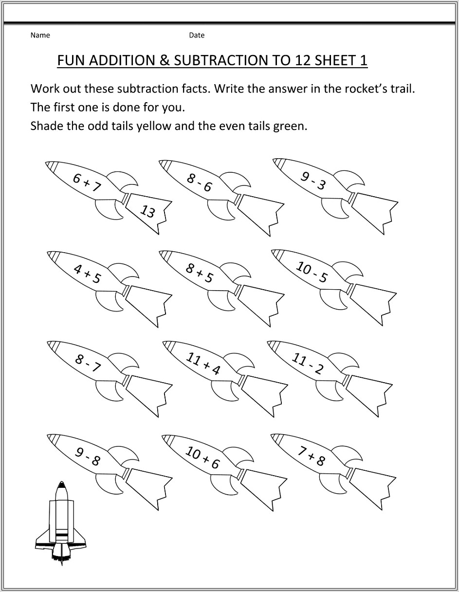 1st Grade Worksheets Addition And Subtraction