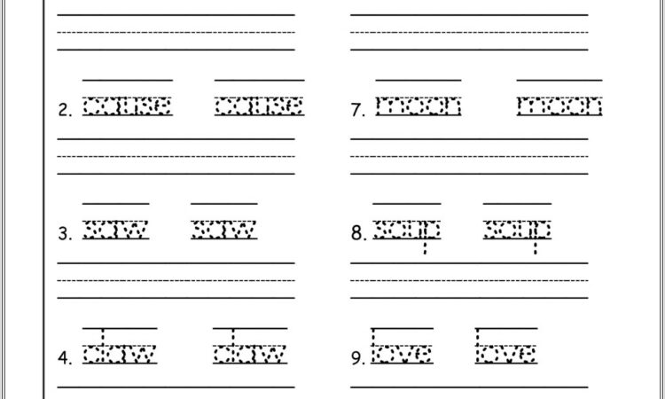 1st Grade Worksheets Spelling