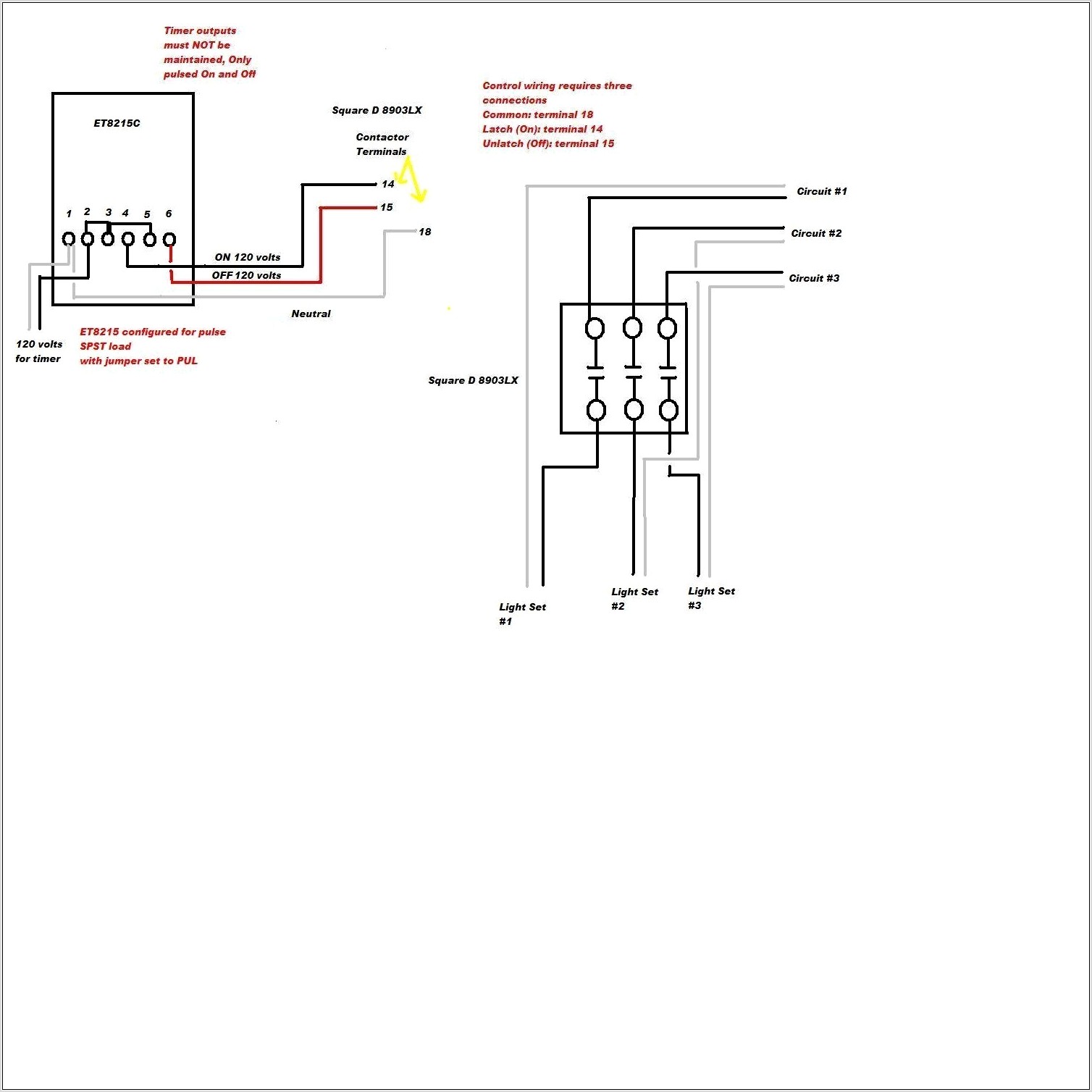 2 Pole Lighting Contactor Wiring Diagram