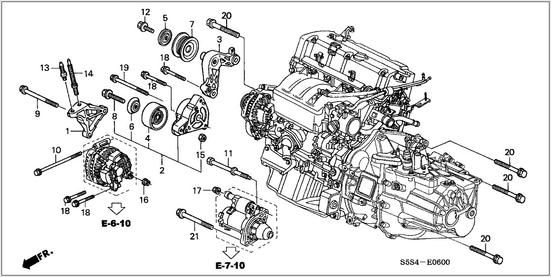 2001 Honda Civic Engine Mount Diagram