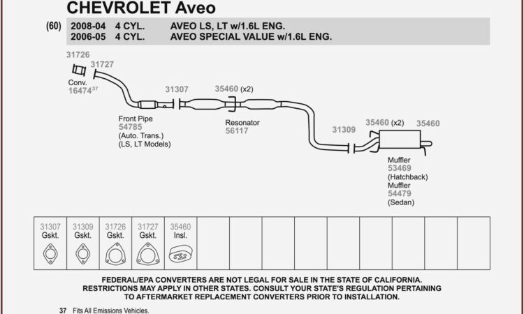 2007 Chevy Aveo Exhaust Diagram