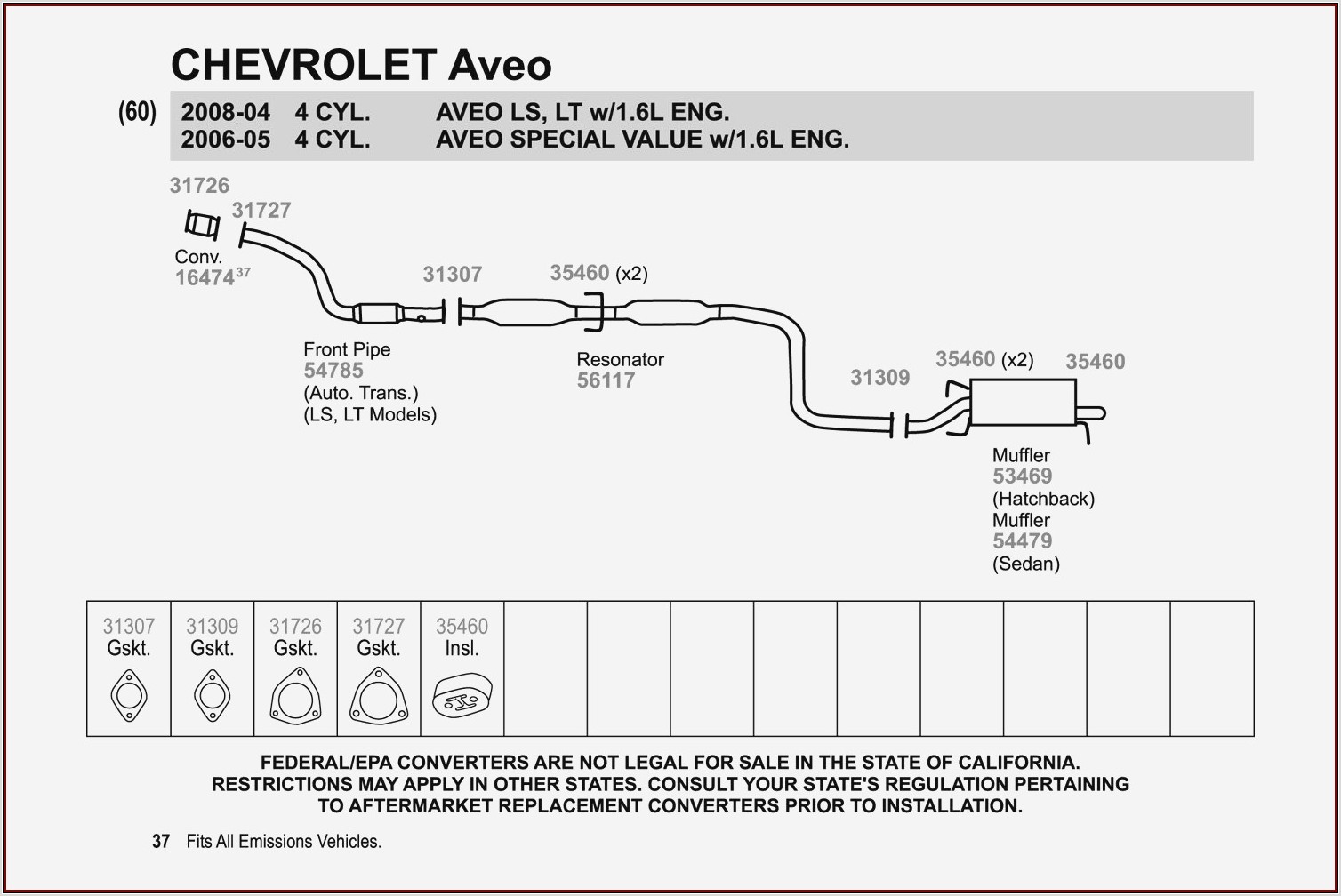2007 Chevy Aveo Exhaust Diagram