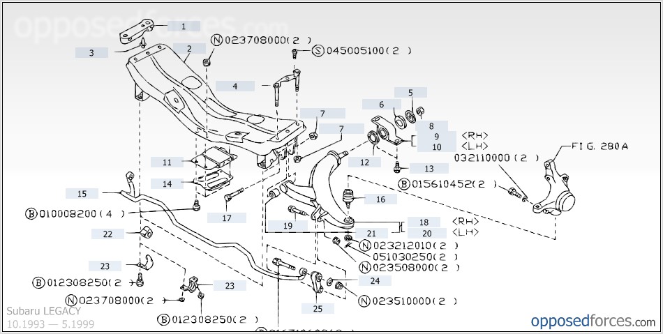 2008 Subaru Legacy Front Suspension Diagram