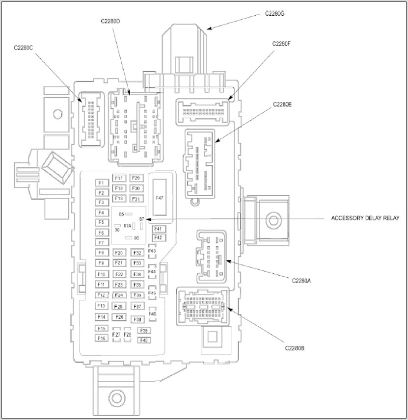 2010 Ford F150 Interior Fuse Panel Diagram