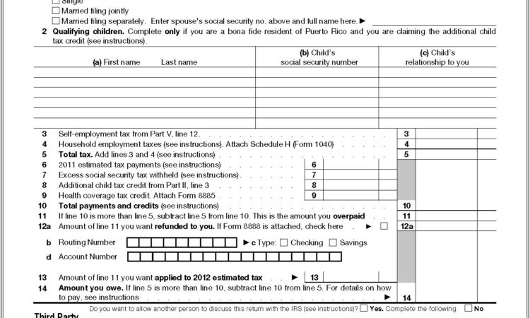 2011 Child Tax Worksheet