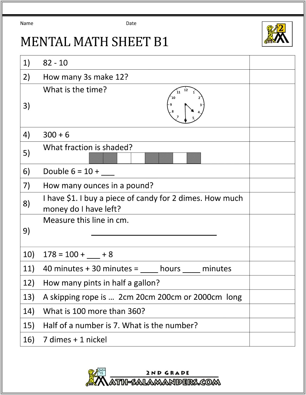 2nd Grade Algebra Worksheets