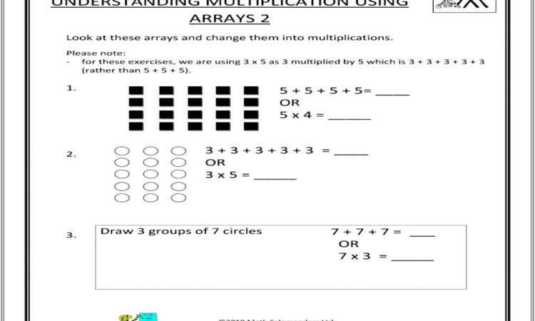 2nd Grade Arrays Worksheet