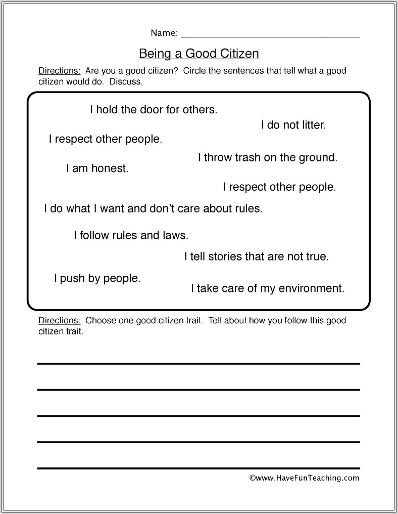 2nd Grade Behavior Worksheets