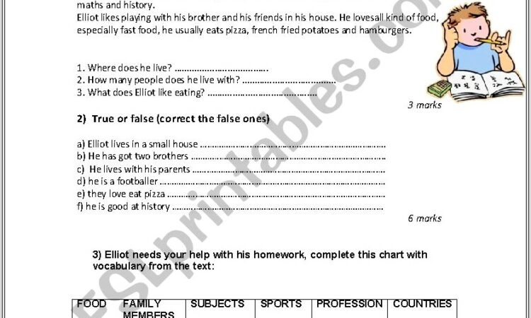 2nd Grade Esl Worksheet