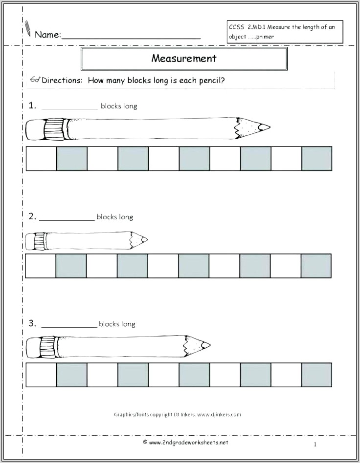 2nd Grade Inches Worksheets