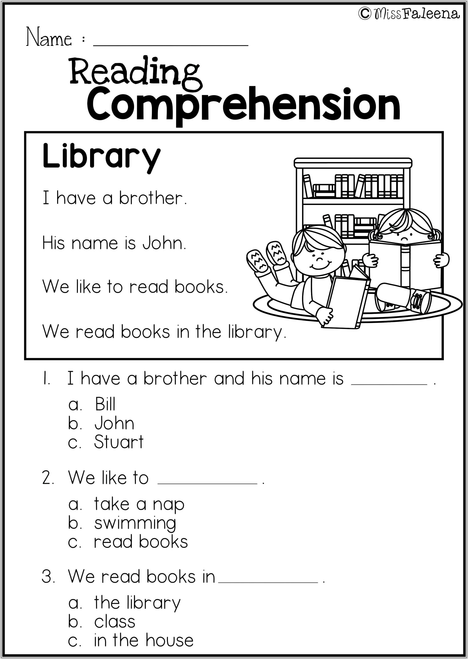 2nd Grade Literacy Worksheet