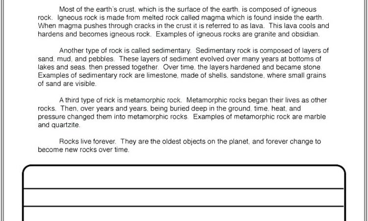 2nd Grade Rock Worksheet