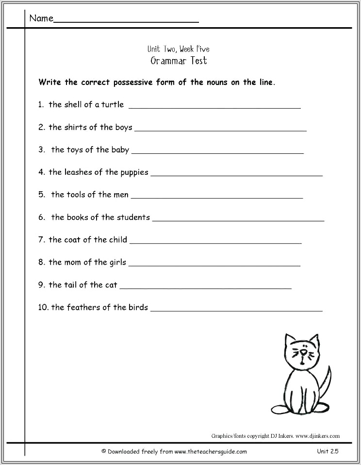 2nd Grade Worksheet On Verbs