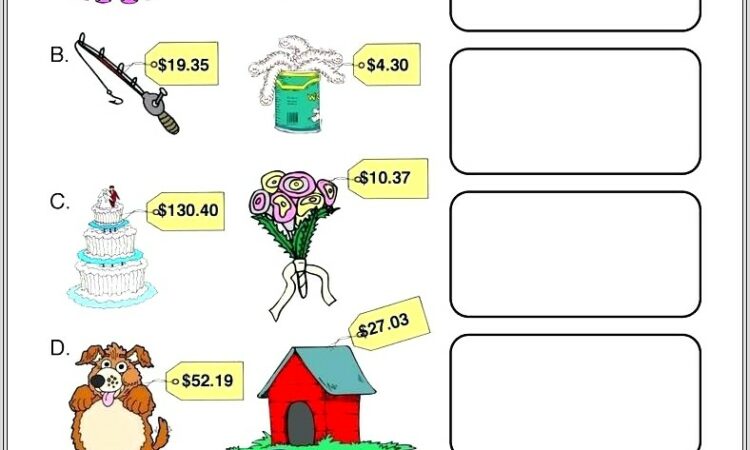 2nd Grade Worksheets For Counting Money