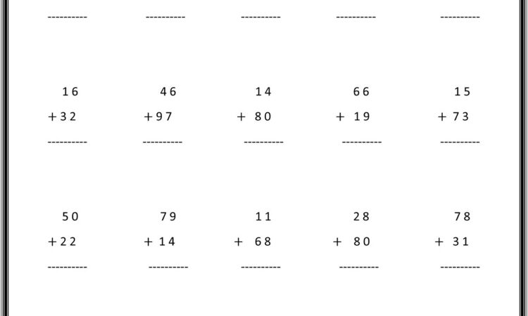 2nd Grade Worksheets For Math