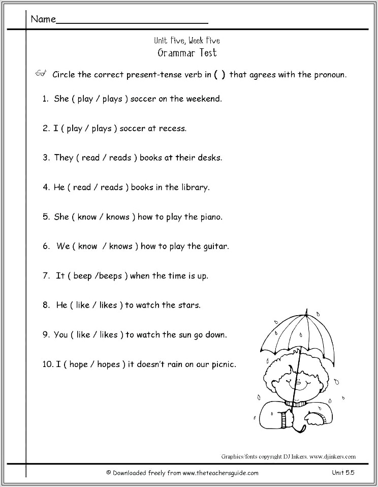 2nd Grade Worksheets For Pronouns