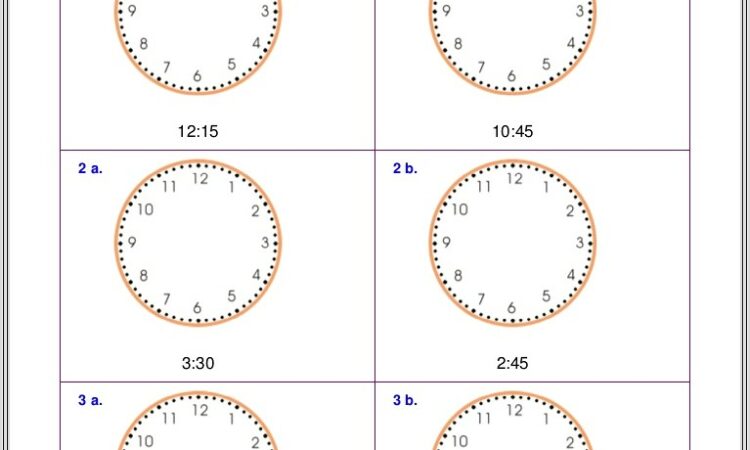 2nd Grade Worksheets For Telling Time