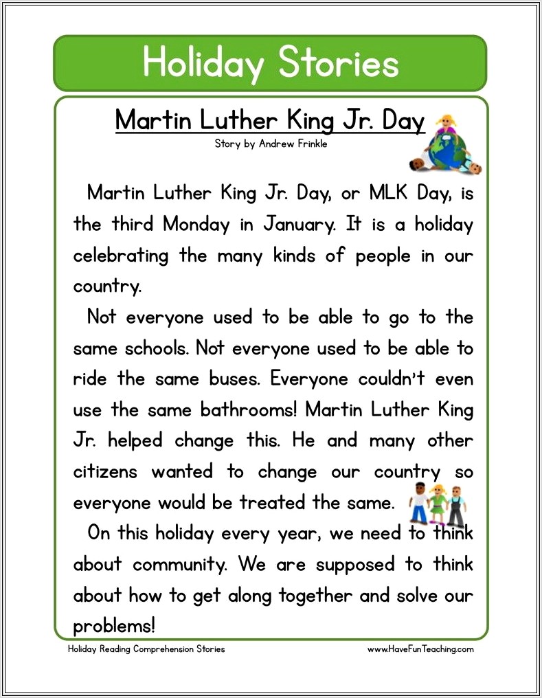 2nd Grade Worksheets Martin Luther King Jr