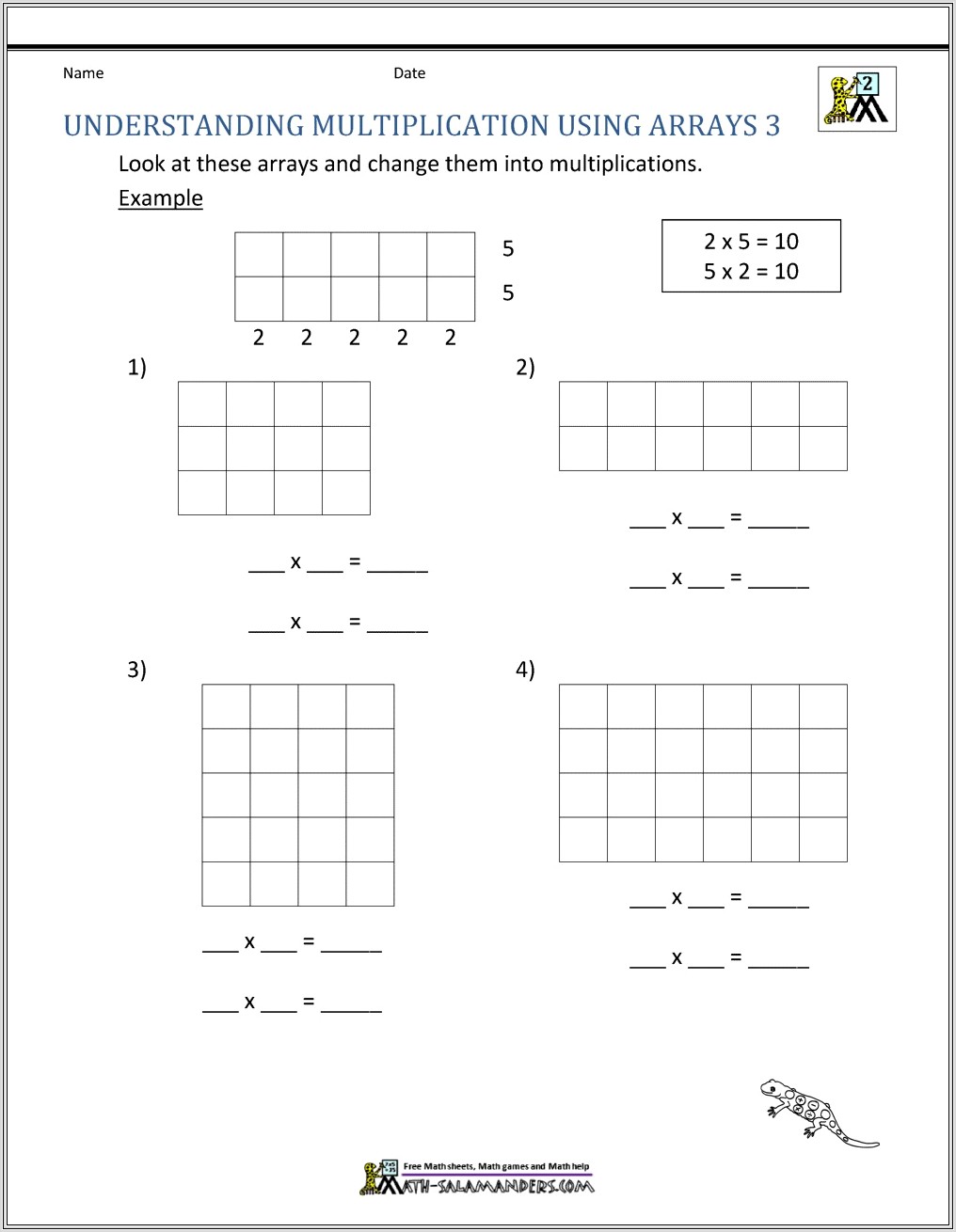 2nd Grade Worksheets Multiplication