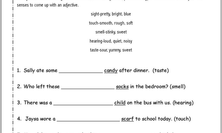 2nd Grade Worksheets On Adjectives