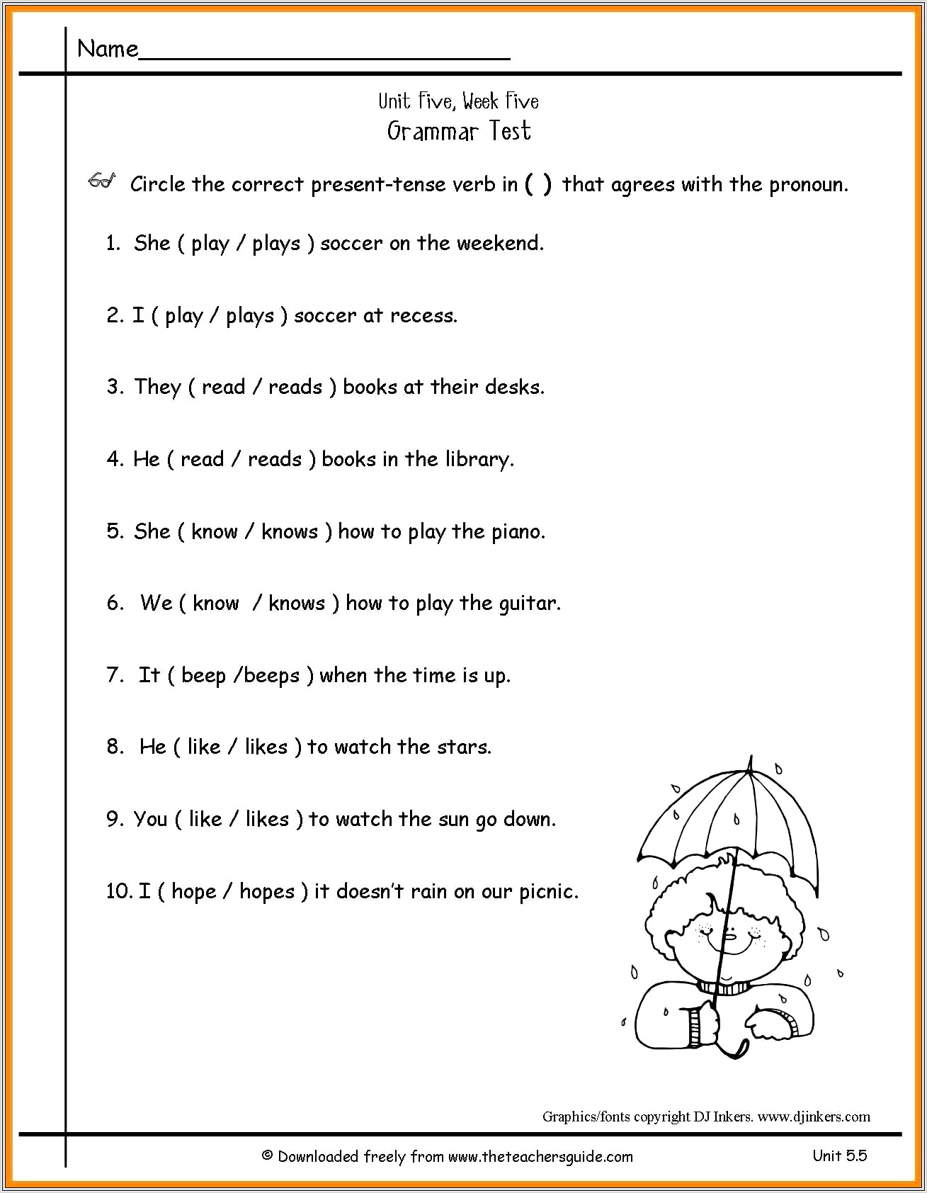 2nd Grade Worksheets Pronouns