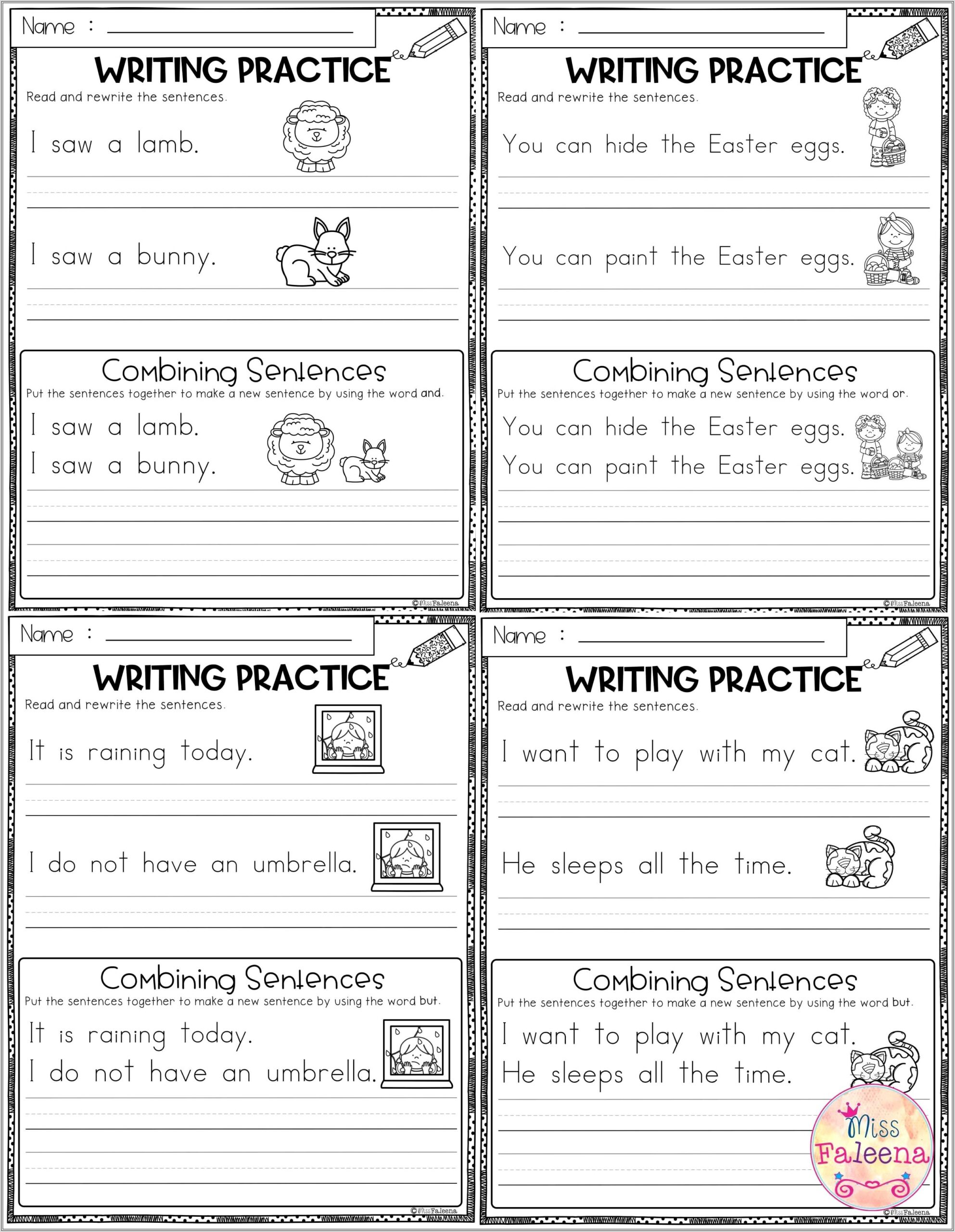 2nd Grade Worksheets Writing Sentences