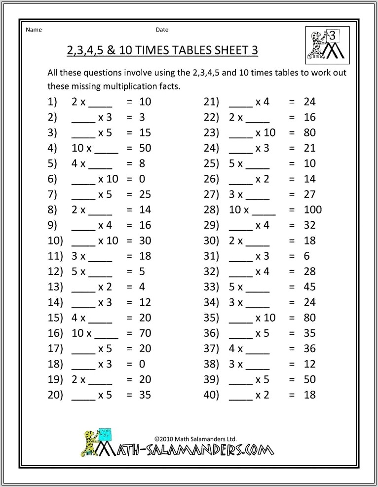 3 Times Table Worksheet Ks1