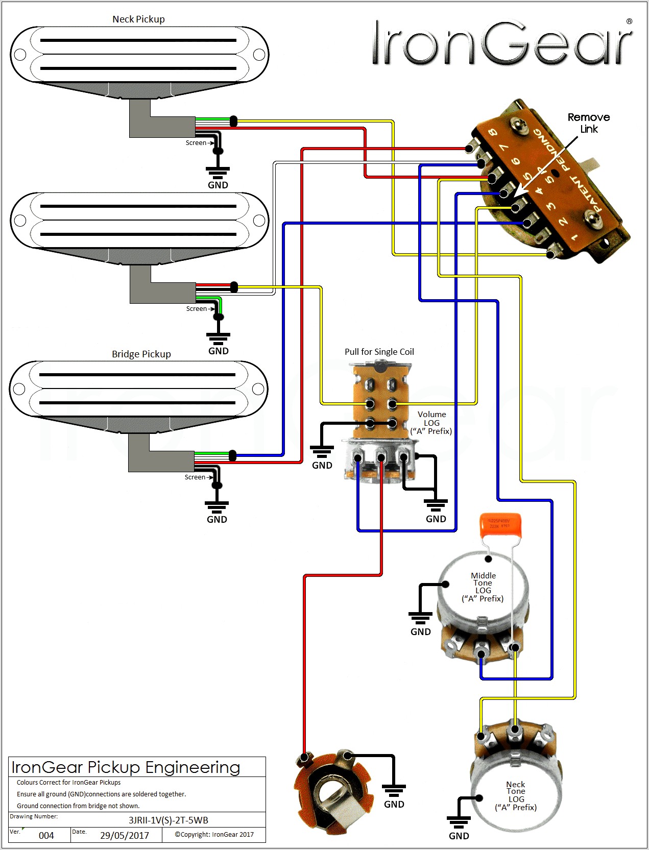 3 Wire Single Coil Pickup Wiring Diagram