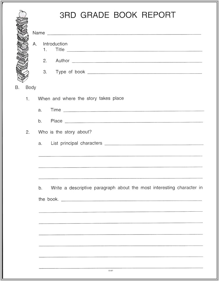 3rd Grade Book Review Worksheet