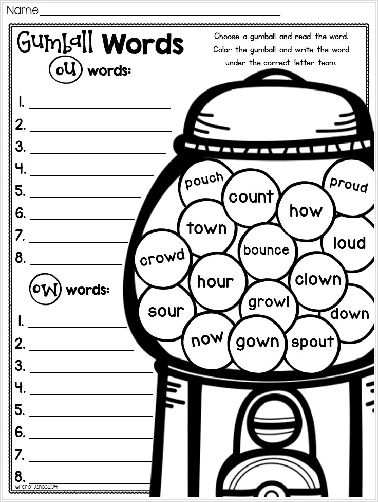 3rd Grade Digraph Worksheets