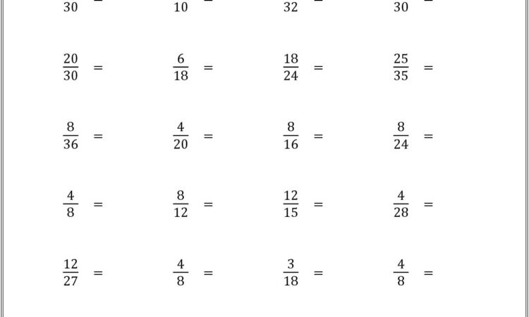 3rd Grade Fraction Printable Worksheets