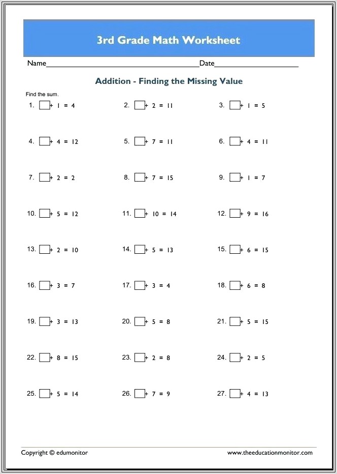 3rd Grade Fraction Worksheets Pdf