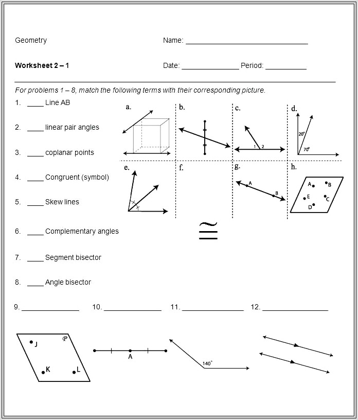 3rd Grade Geometry Vocabulary Worksheet