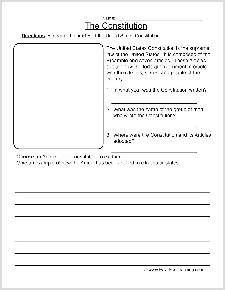 3rd Grade Government Worksheets