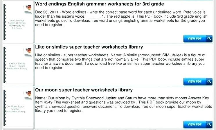 3rd Grade Grammar Worksheets Pdf