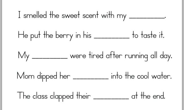 3rd Grade Health Worksheet