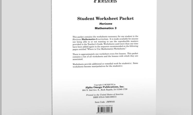 3rd Grade Math Worksheet Packet