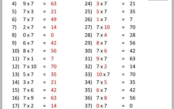 3rd Grade Math Worksheets With Answer Key