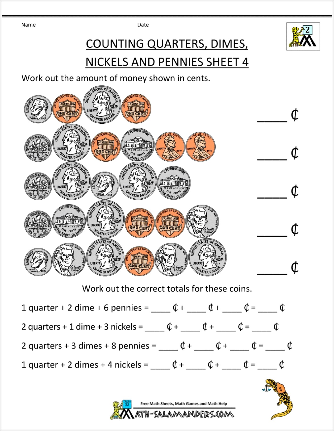 3rd Grade Math Worksheets With Money