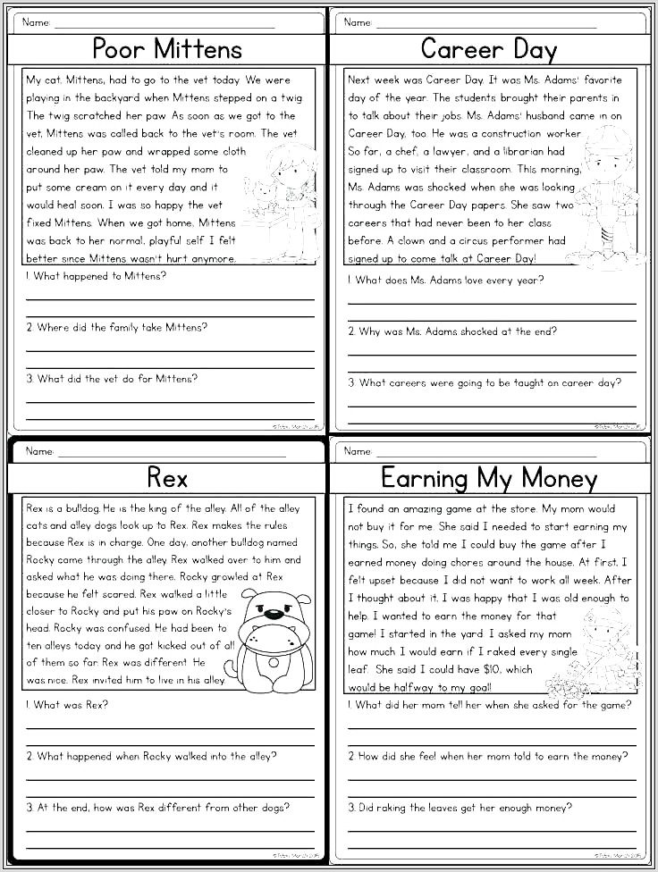3rd Grade Reading Worksheets Compare And Contrast