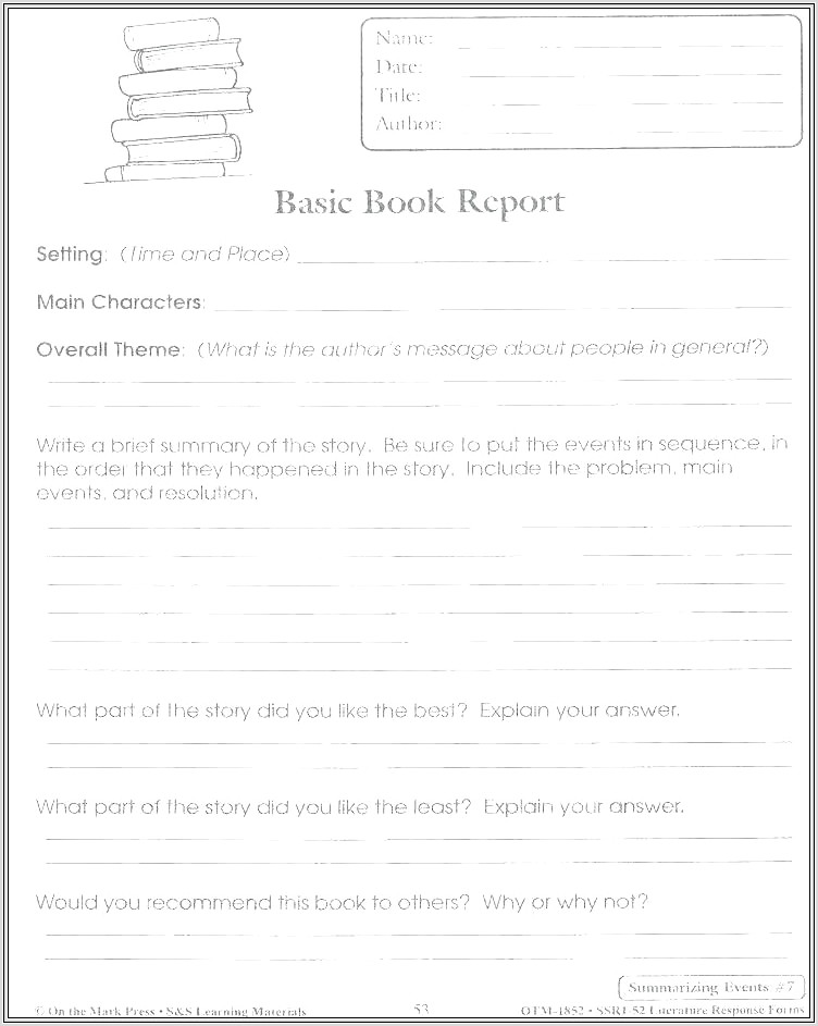 3rd Grade Retelling Worksheets