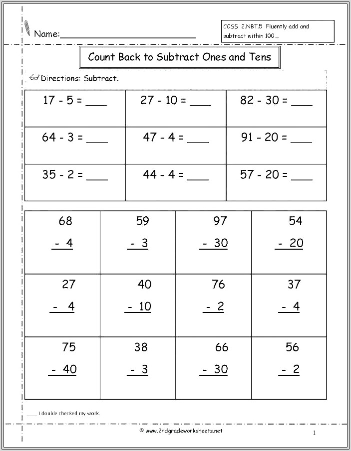 3rd Grade Subtraction Worksheets With Regrouping
